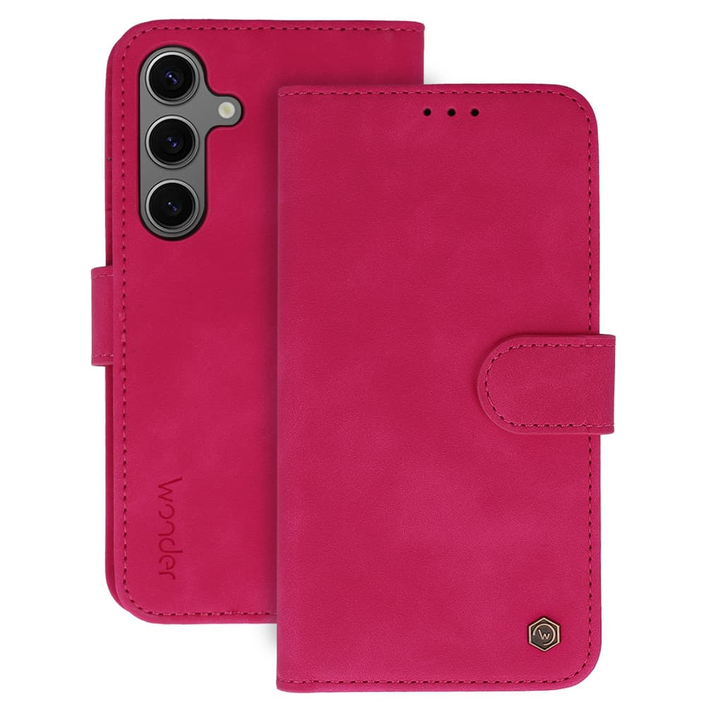 Knížkové pouzdro Wonder Fancy pro Samsung Galaxy S25 Edge fuchsiové - náhled 1