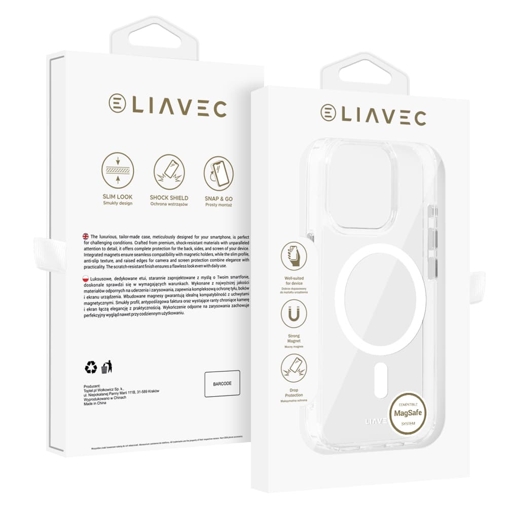 Zadní kryt Liavec Glossy Magsafe Clear pro iPhone 13 Pro white - náhled 1