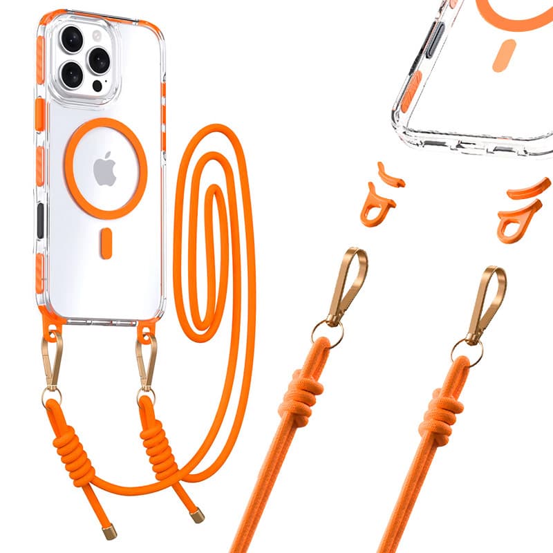 Zadní kryt Tel Protect Strap Clear pro iPhone 16 orange - náhled 1
