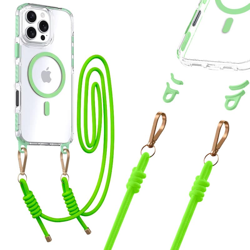Zadní kryt Tel Protect Strap Clear pro iPhone 16 Pro green - náhled 1