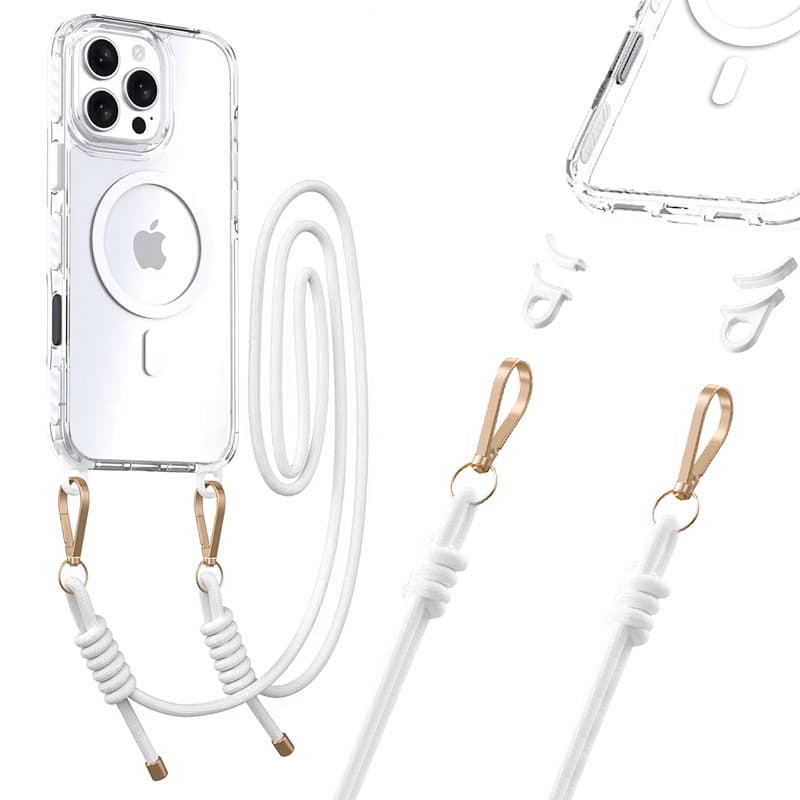 Zadní kryt Tel Protect Strap Clear pro iPhone 16 Pro Max white - náhled 1