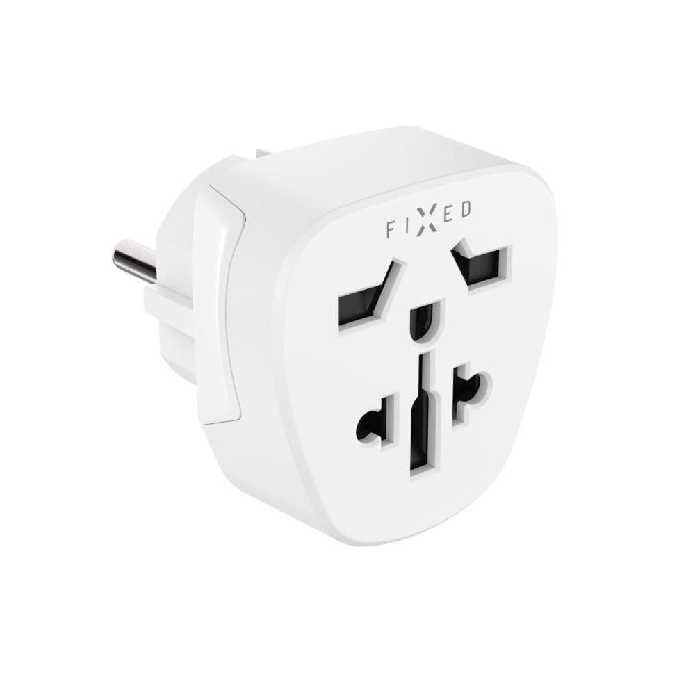 Adaptér FIXED EU Adapter 2 pro zapojení UK, US, AUS nabíječek do EU zásuvek, bílý - náhled 1