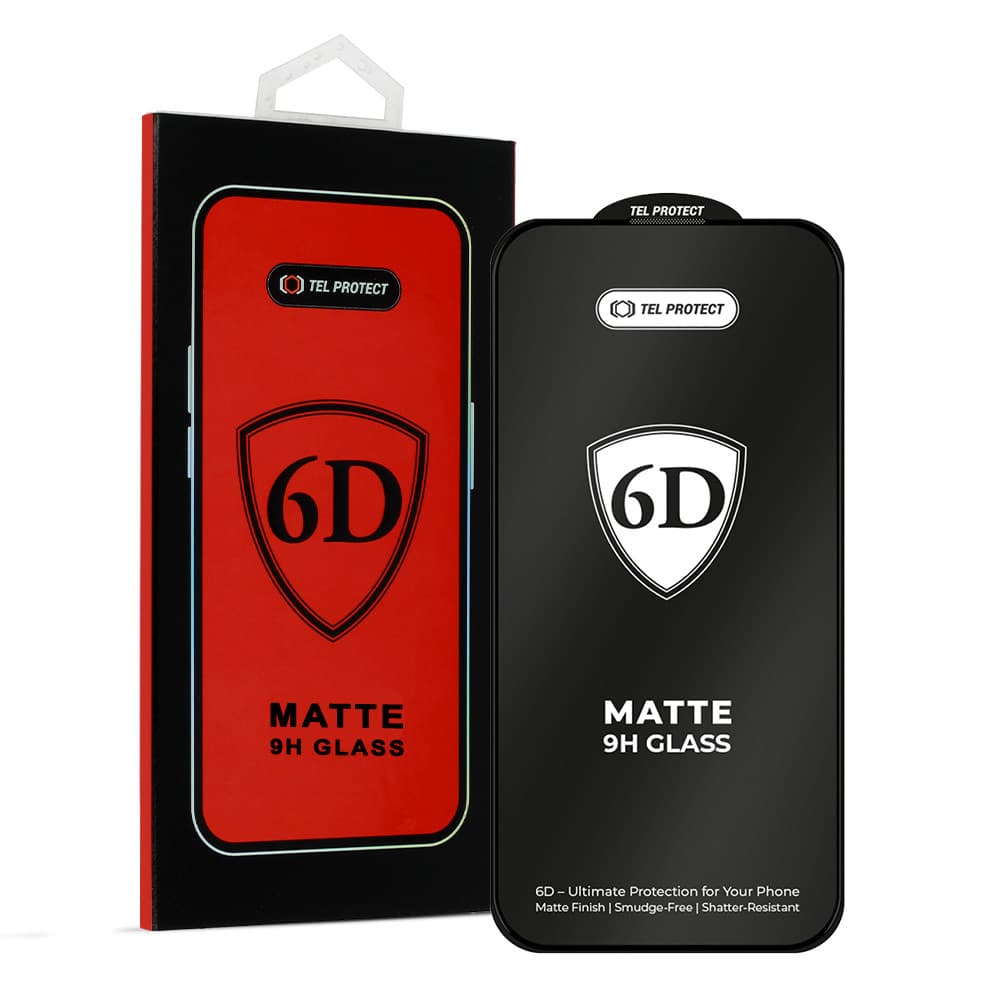 Tvrzené sklo Tel Protect Full Glue 6D Matt pro iPhone 15 Pro Black - náhled 1