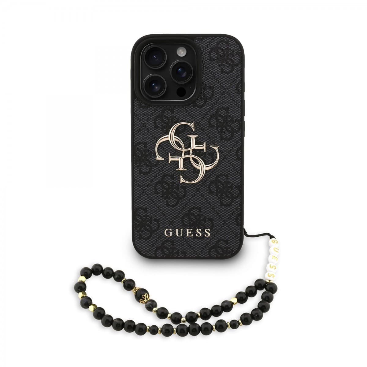 Zadní kryt Guess PU 4G Metal Logo Strap pro iPhone 16 Pro Max Black - náhled 1