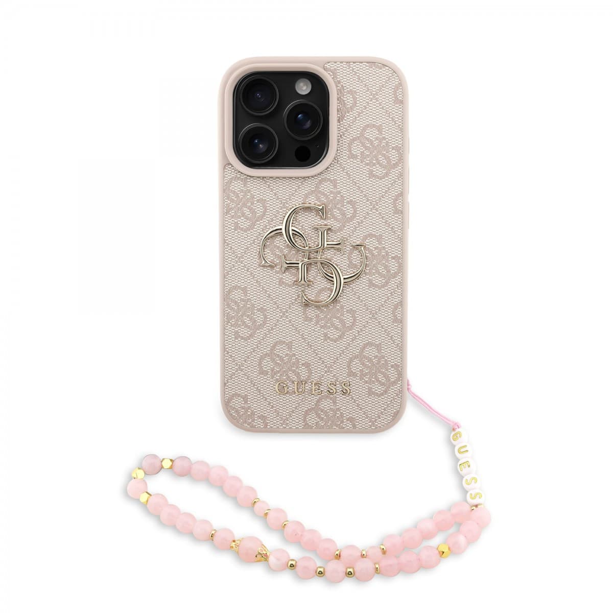 Zadní kryt Guess PU 4G Metal Logo Strap pro iPhone 16 Pro Max Pink - náhled 1