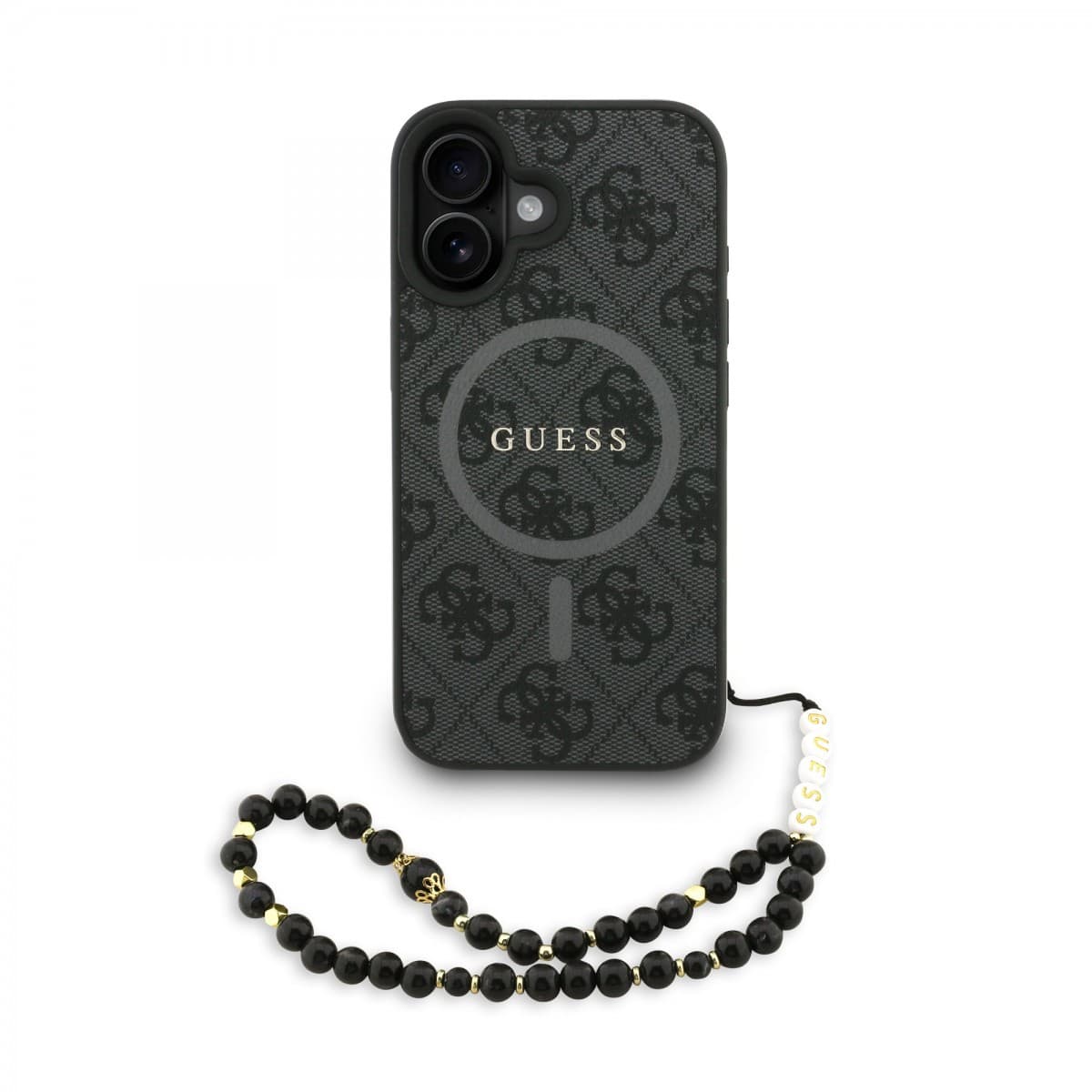 Zadní kryt Guess PU Leather 4G Colored Ring Strap MagSafe pro iPhone 16 Black - náhled 1