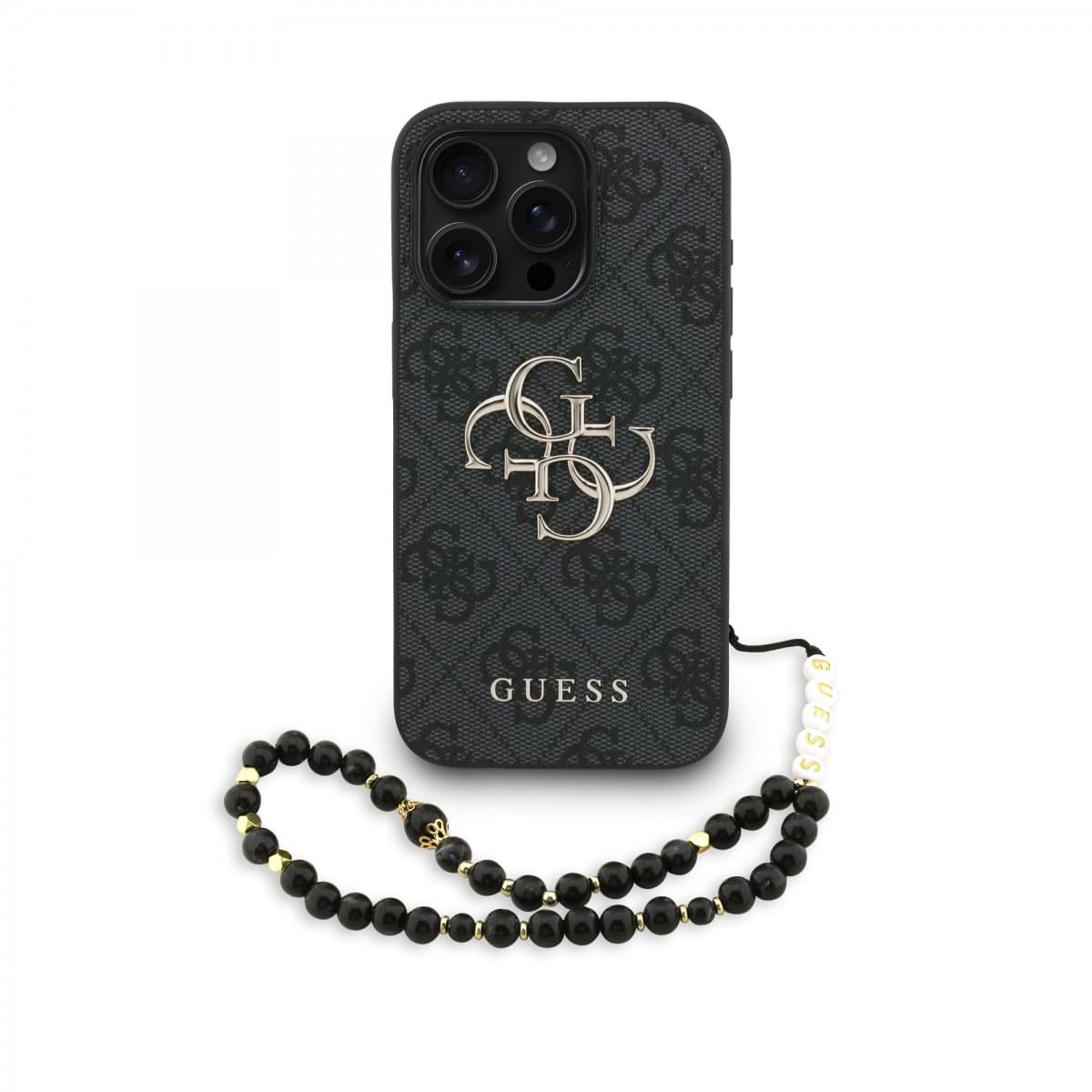 Zadní kryt Guess PU 4G Metal Logo Strap pro iPhone 15 Pro Max Black - náhled 1
