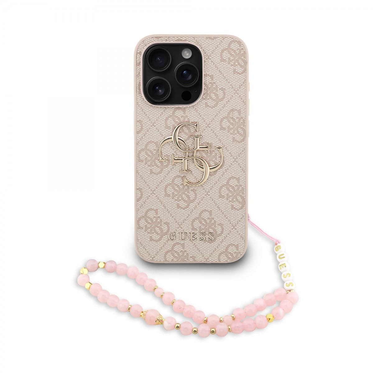 Zadní kryt Guess PU 4G Metal Logo Strap pro iPhone 15 Pro Max Pink - náhled 1