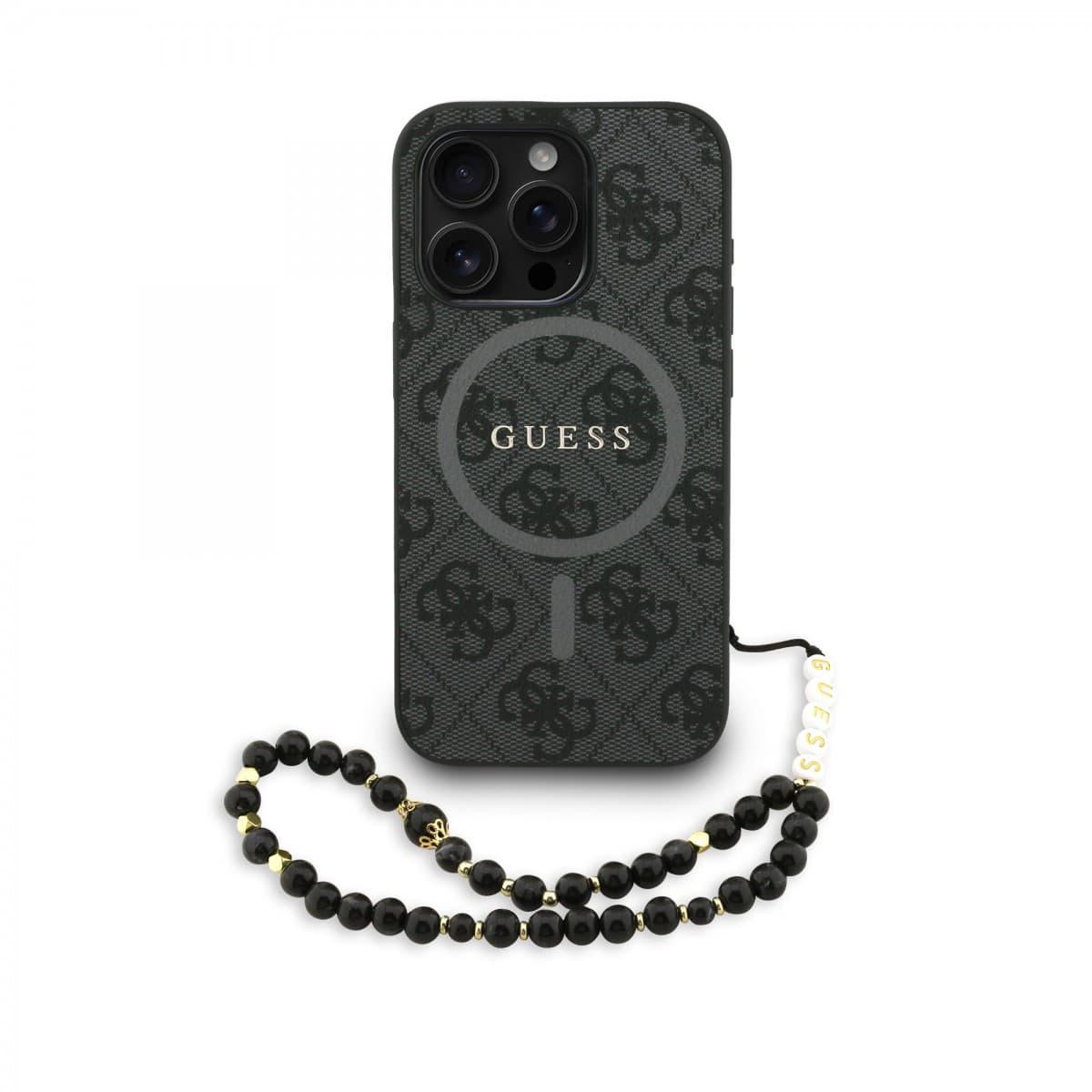 Zadní kryt Guess PU Leather 4G Colored Ring Strap MagSafe pro iPhone 15 Pro Black - náhled 1