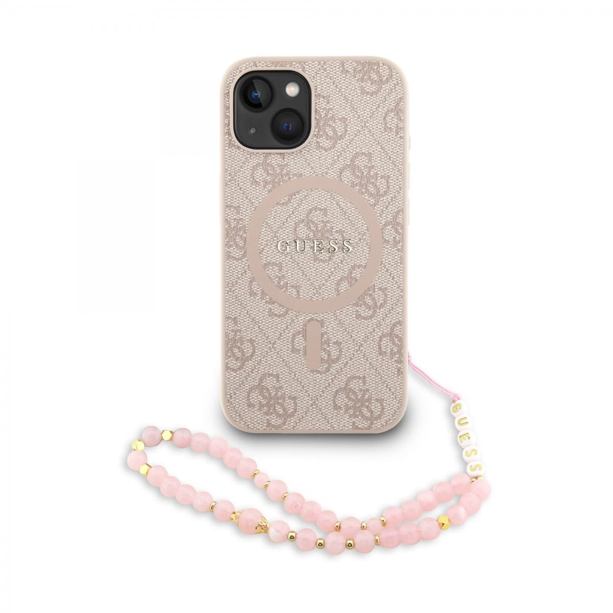 Zadní kryt Guess PU Leather 4G Colored Ring Strap MagSafe pro iPhone 13 Pink - náhled 1