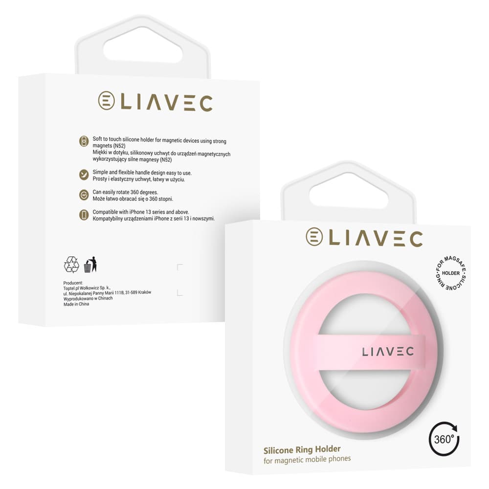Prsten na mobil Liavec Magsafe light pink - náhled 1