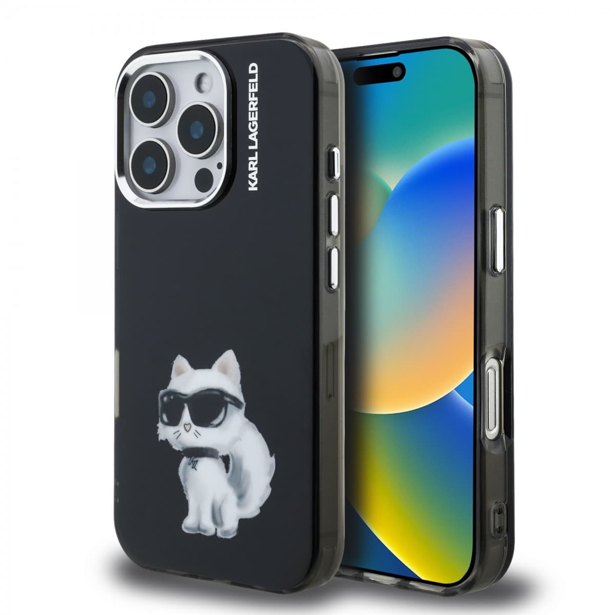 Zadní kryt Karl Lagerfeld IML Aquarelle Choupette pro iPhone 16 Pro Black - náhled 1