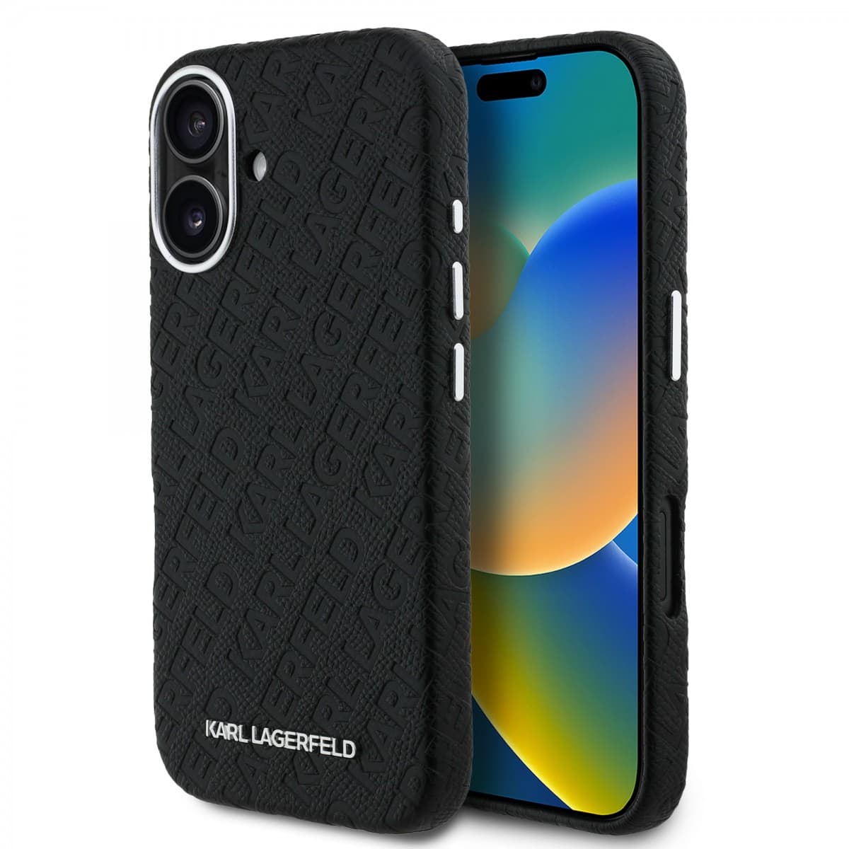 Zadní kryt Karl Lagerfeld Grained PU Repeated Logo MagSafe pro iPhone 16 Black - náhled 1
