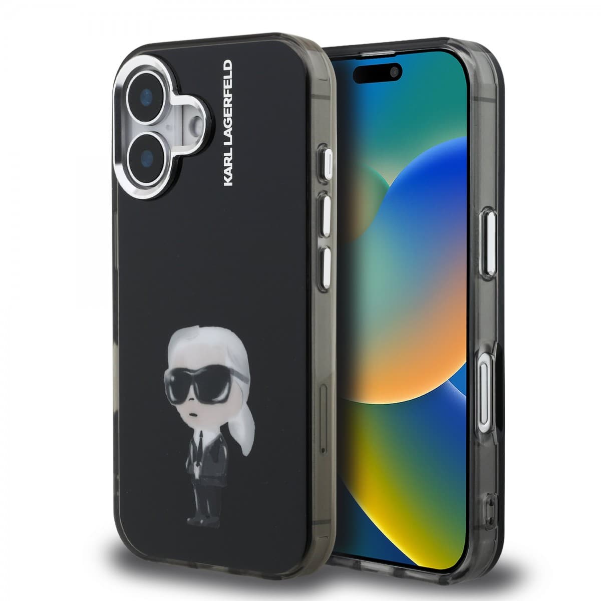 Zadní kryt Karl Lagerfeld IML Aquarelle Karl pro iPhone 16 Black - náhled 1