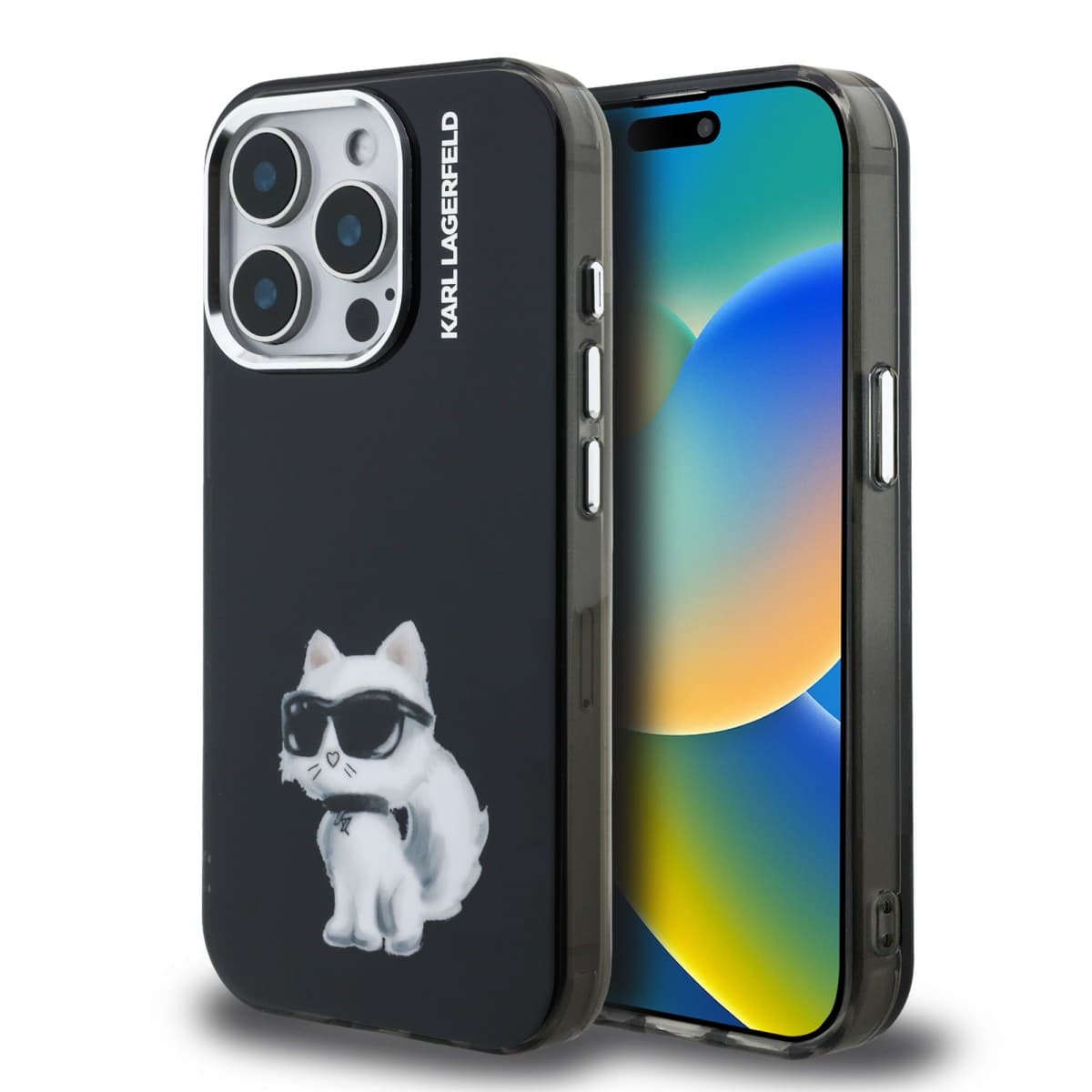 Zadní kryt Karl Lagerfeld IML Aquarelle Choupette pro iPhone 15 Pro Max Black - náhled 1