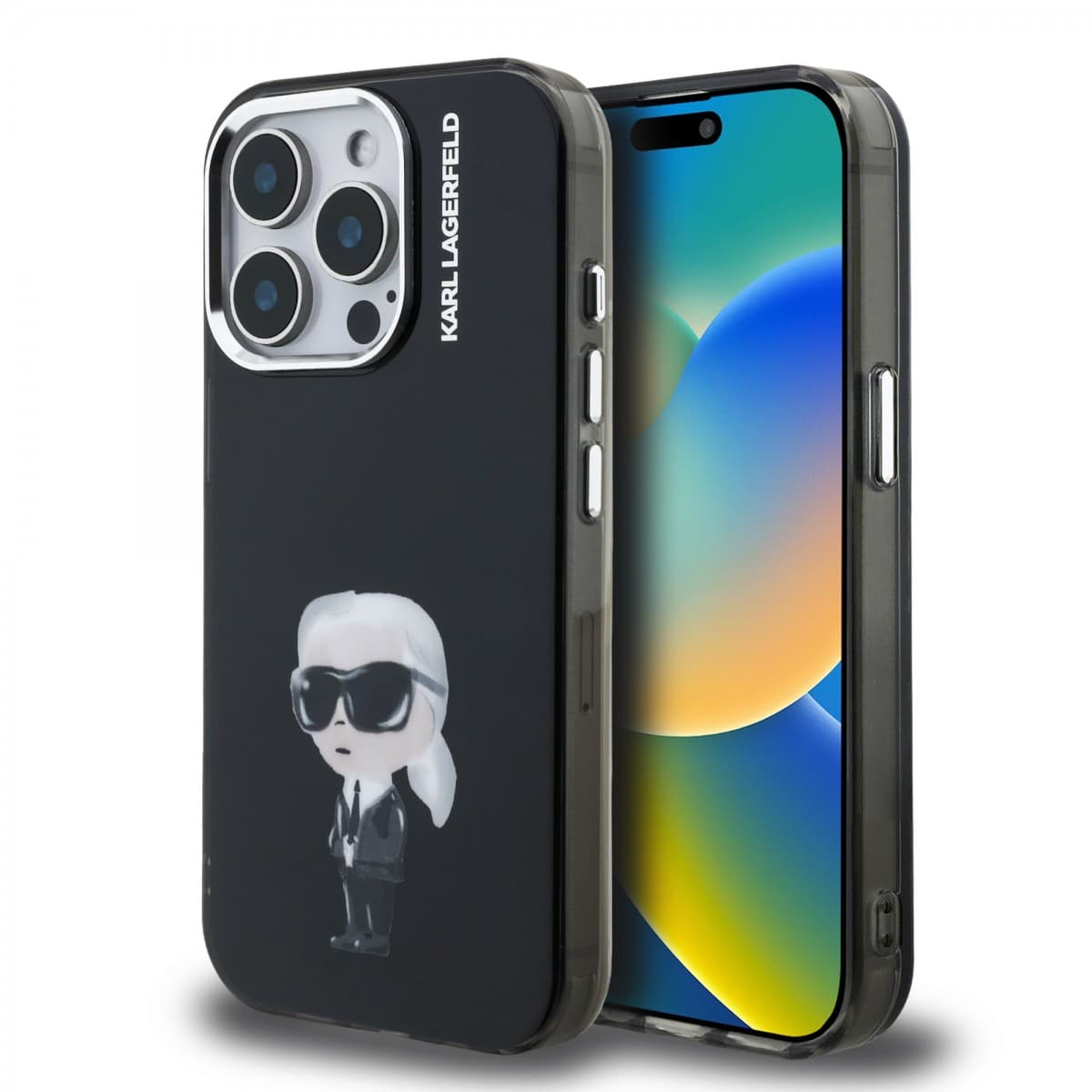Zadní kryt Karl Lagerfeld IML Aquarelle Karl pro iPhone 15 Pro Black - náhled 1