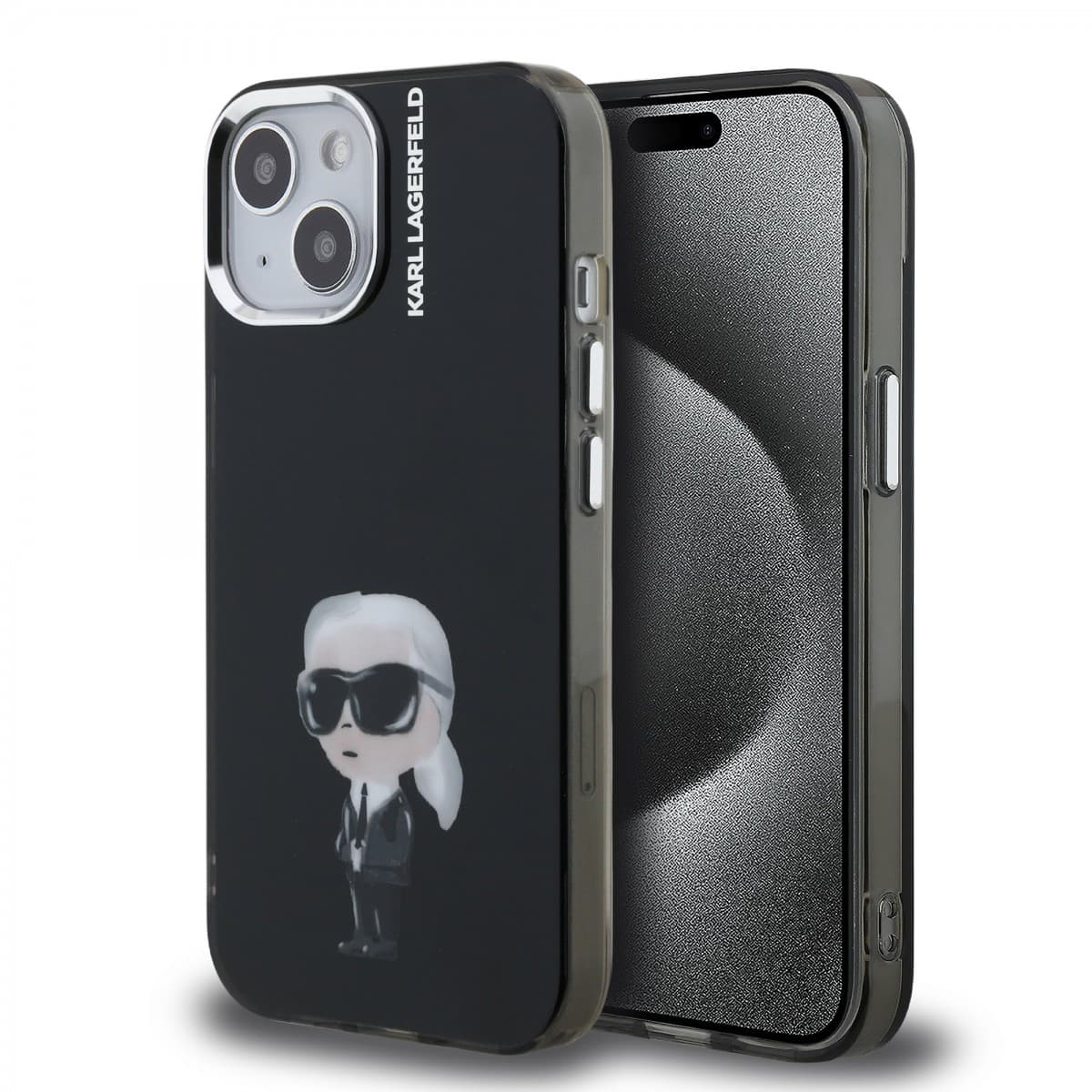 Zadní kryt Karl Lagerfeld IML Aquarelle Karl pro iPhone 15 Black - náhled 1