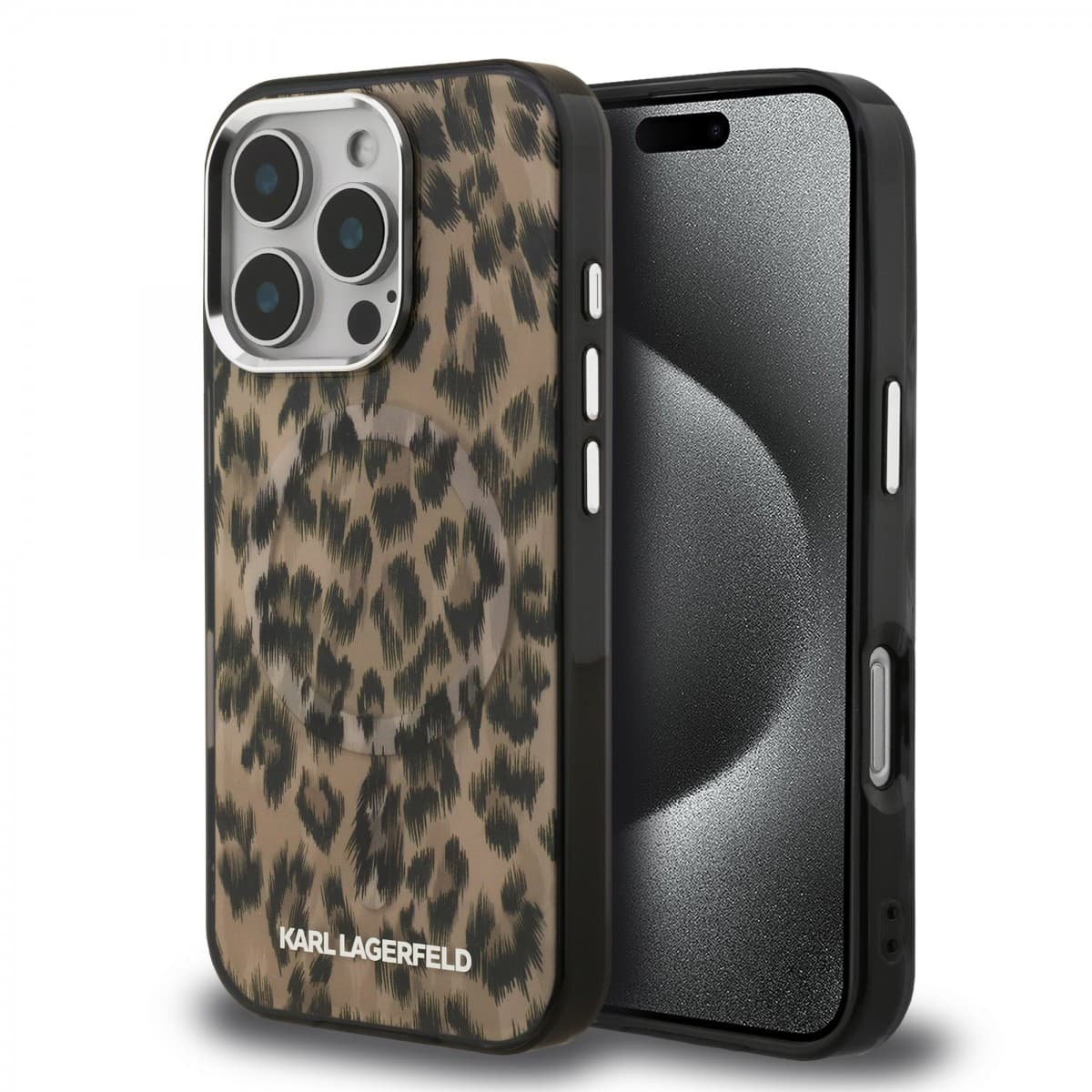 Zadní kryt Karl Lagerfeld IML Leopard MagSafe pro iPhone 16 Pro Brown - náhled 1