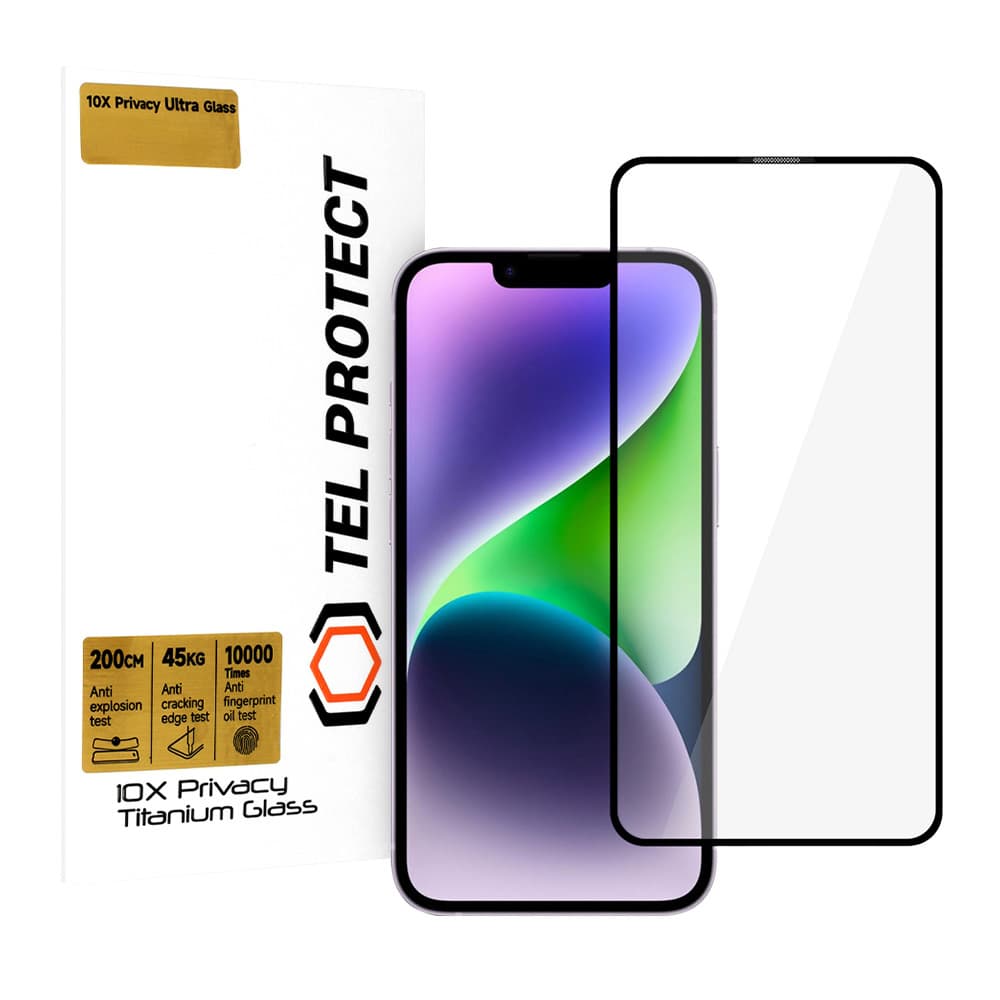 Tvrzené sklo Tel Protect 10X Privacy Titanium pro iPhone 14 - náhled 1