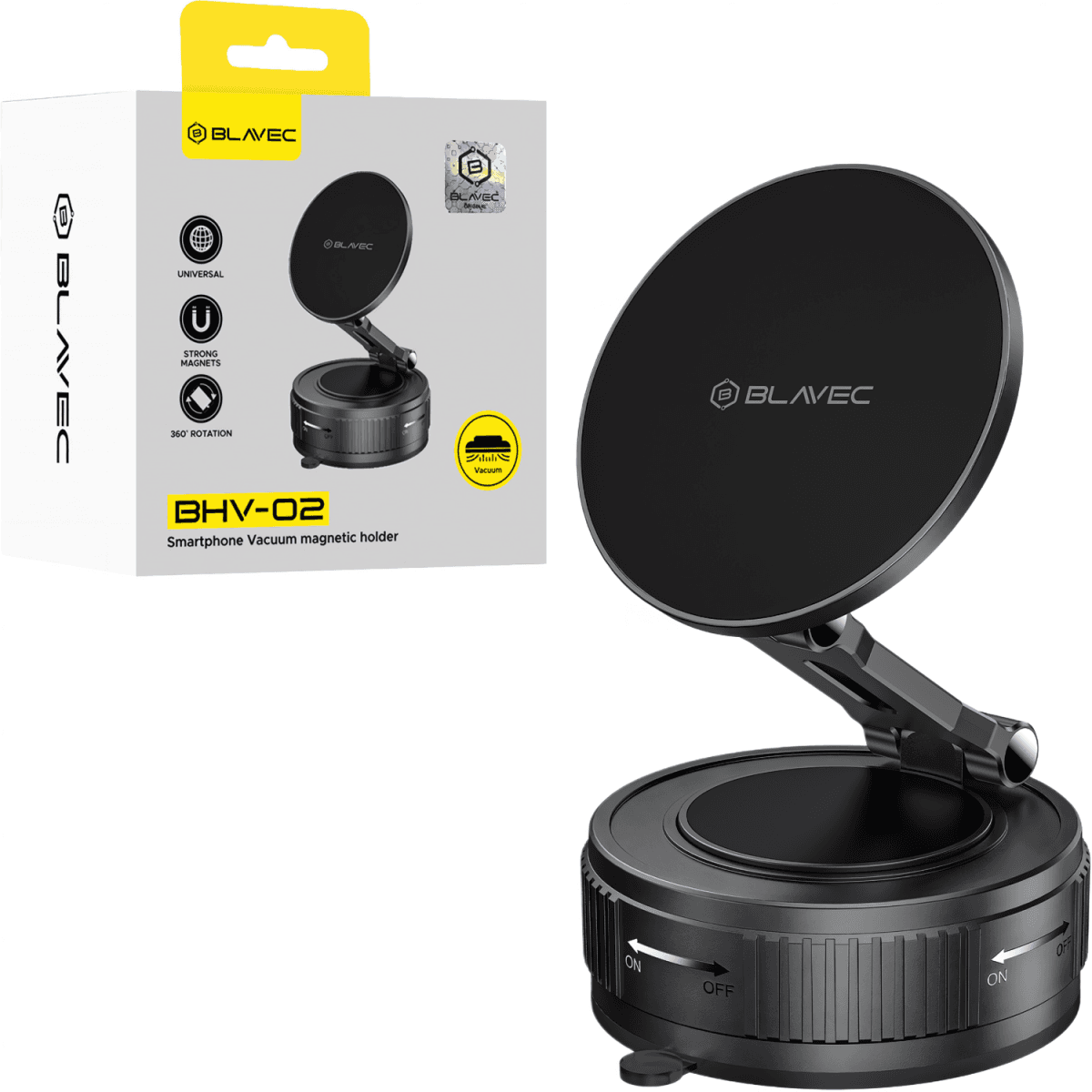 Držák do auta Blavec BHV-02 Vacuum Magnetic (BHV02-PMB) černý - náhled 1