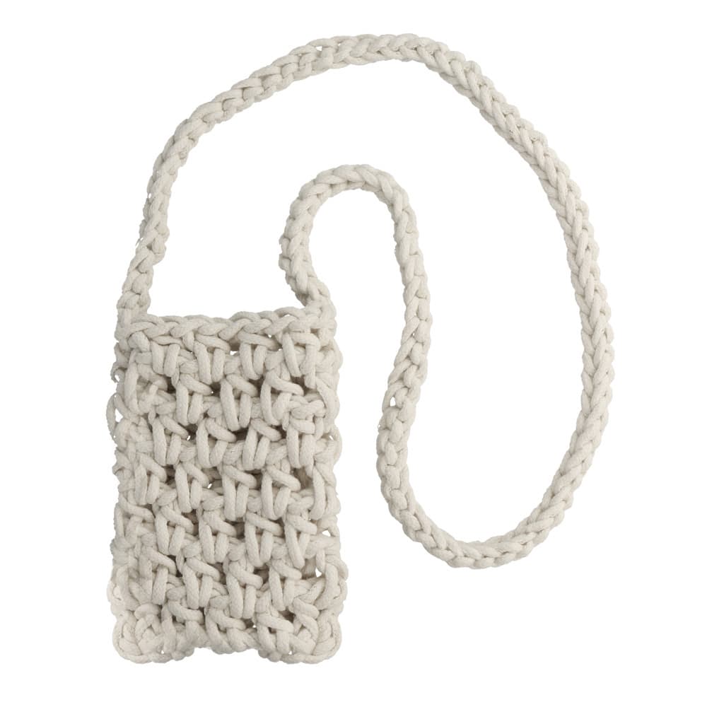 Kabelka na mobil Knitted white - náhled 1