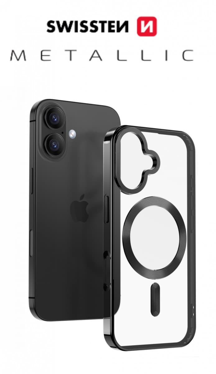 Zadní kryt Swissten Clear Jelly Magstick Metallic pro Apple iPhone 17 Pro Max černý - náhled 1