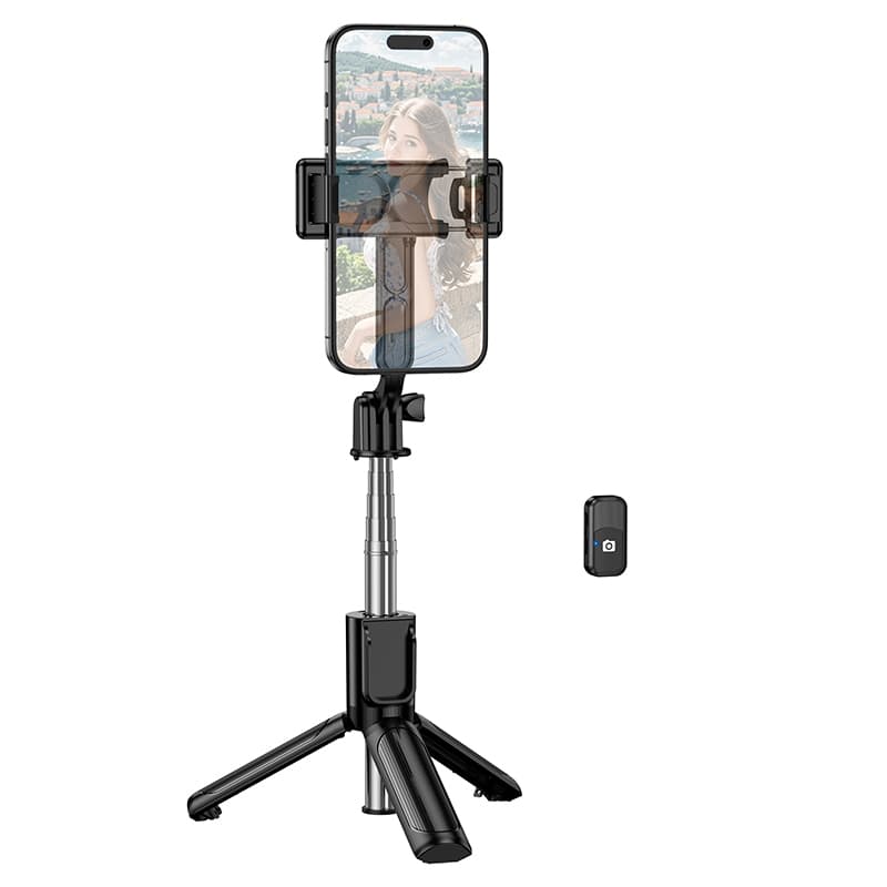 Selfie tyč Borofone BY14 Graceful Bluetooth tripod s dálkovým ovládáním černá - náhled 1