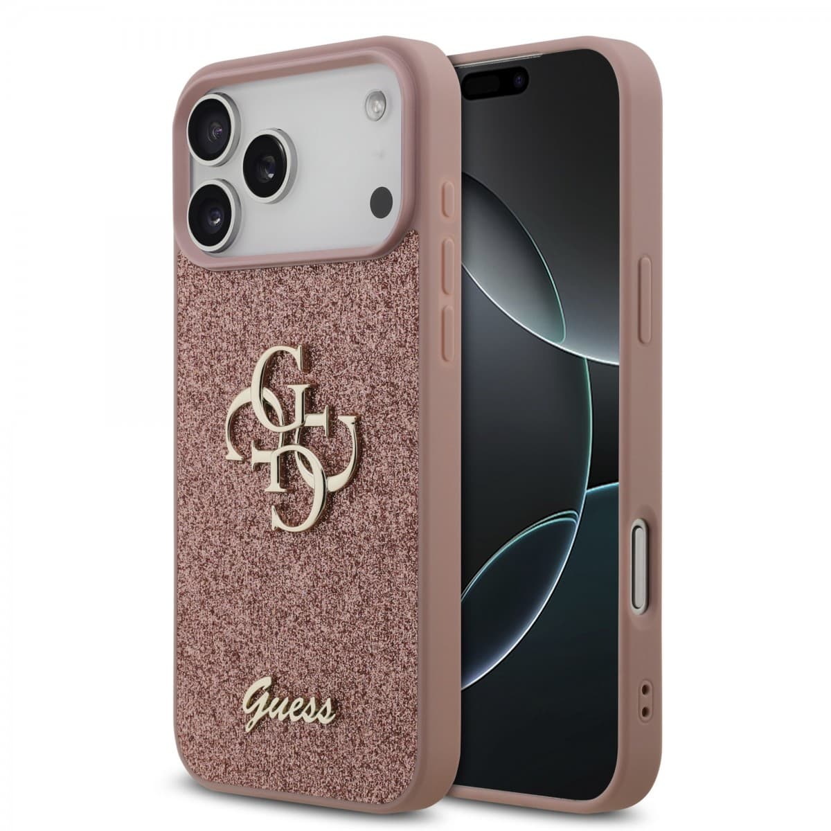 Zadní kryt Guess PU Fixed Glitter 4G Metal Logo pro iPhone 17 Pro Max Pink - náhled 1
