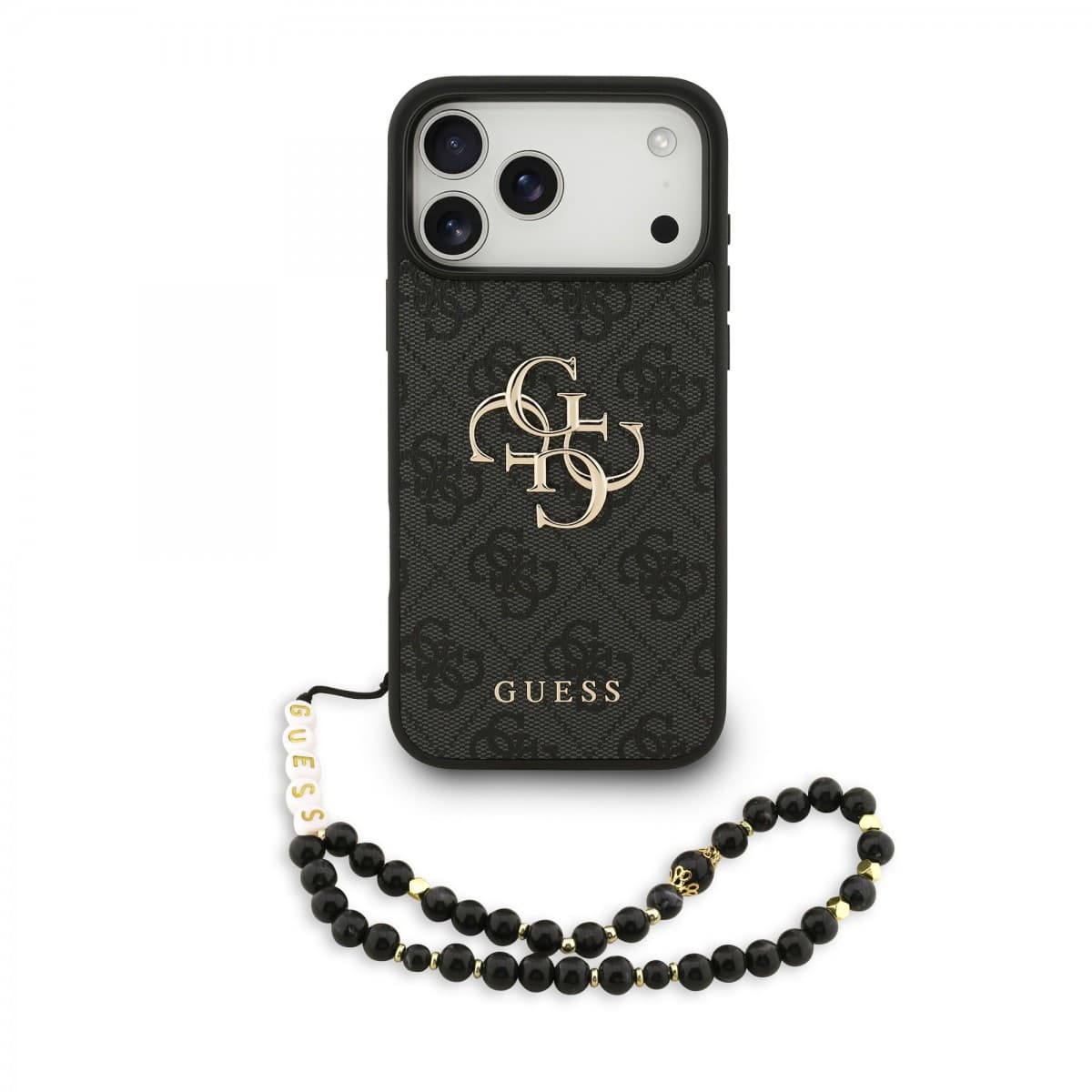 Zadní kryt Guess PU 4G Metal Logo Strap pro iPhone 17 Pro Max Black - náhled 1