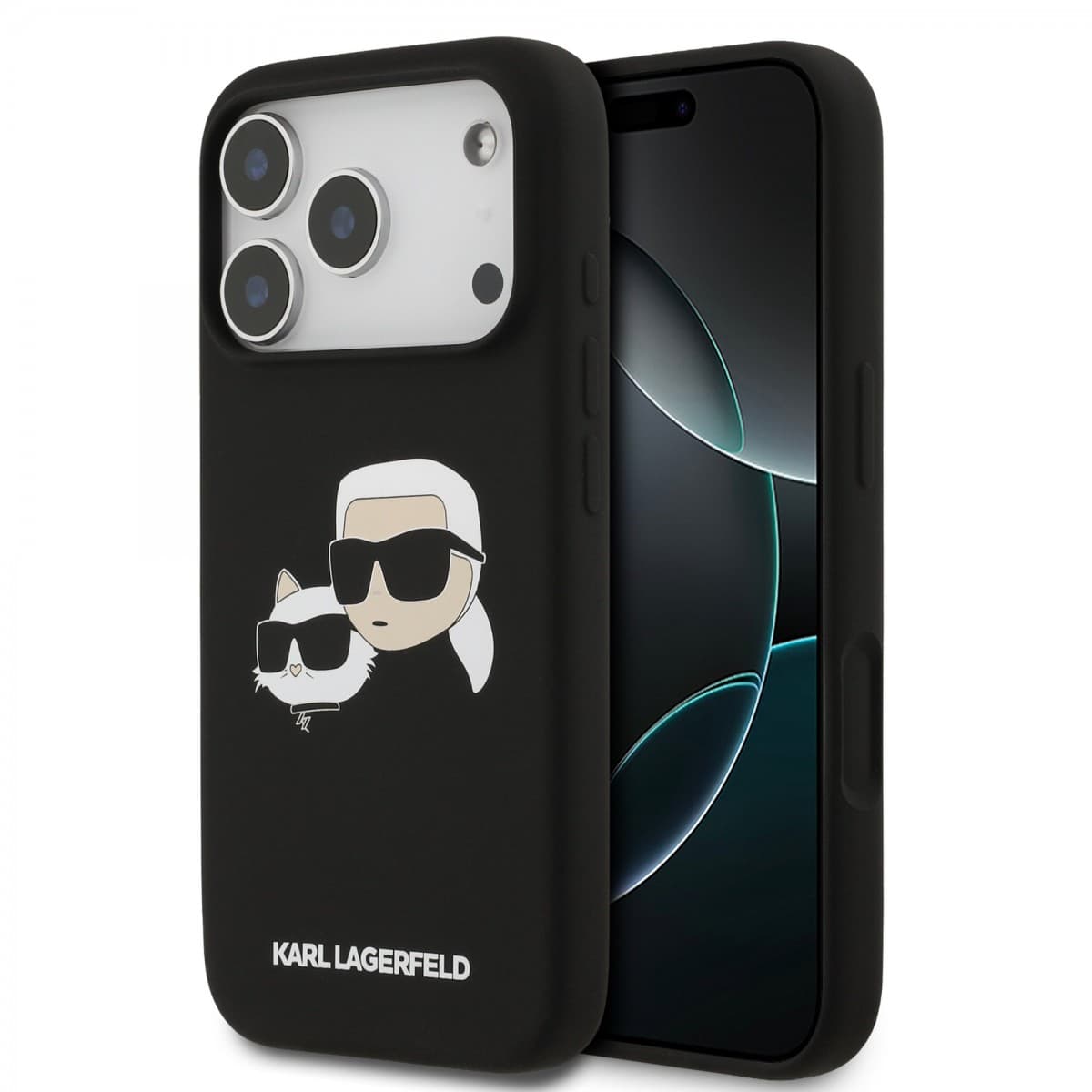 Zadní kryt Karl Lagerfeld Liquid Silicone Double Heads MagSafe pro iPhone 17 Pro Black - náhled 1