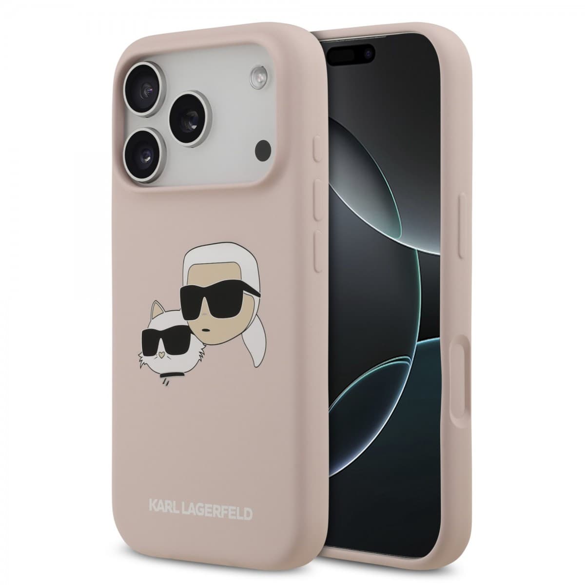 Zadní kryt Karl Lagerfeld Liquid Silicone Double Heads MagSafe pro iPhone 17 Pro Pink - náhled 1