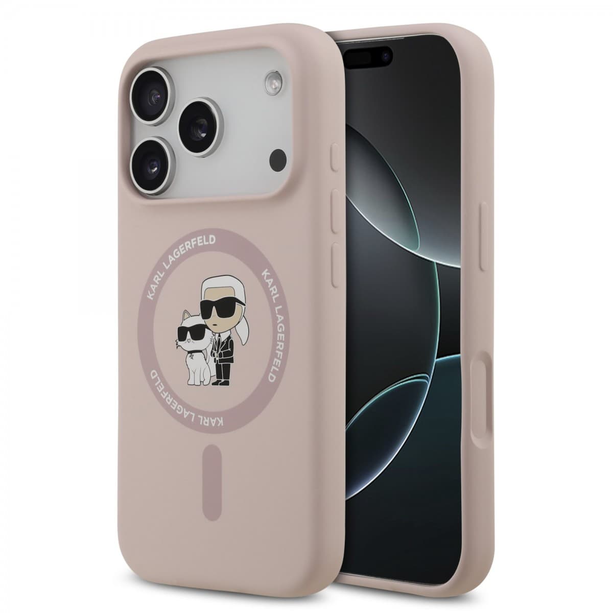 Zadní kryt Karl Lagerfeld Liquid Silicone Karl and Choupette MagSafe pro iPhone 17 Pro Pink - náhled 1