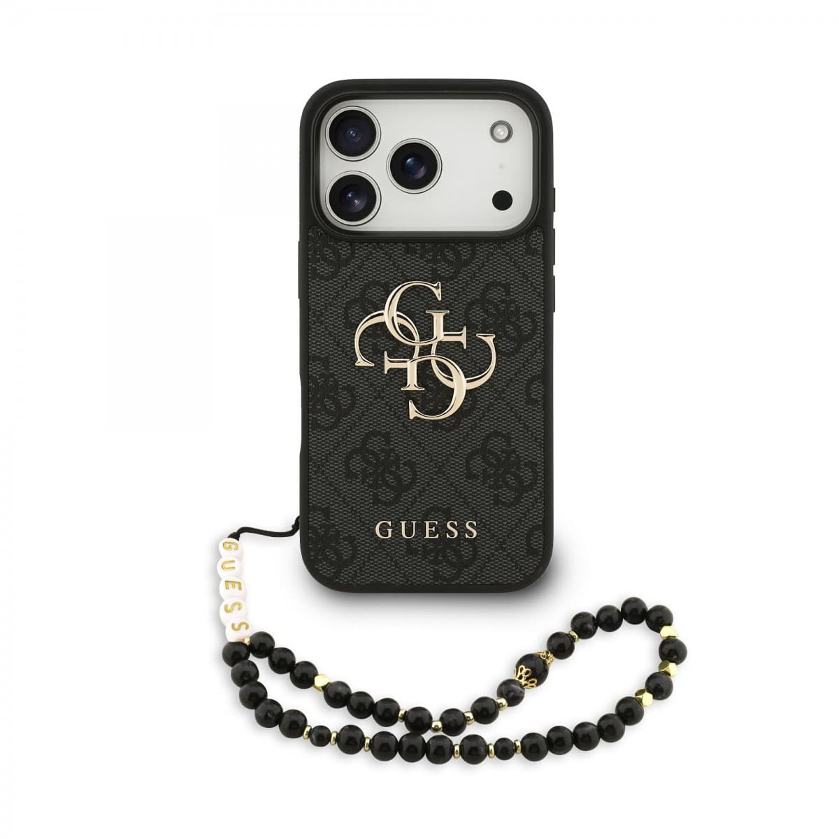 Zadní kryt Guess PU 4G Metal Logo Strap pro iPhone 17 Pro Black - náhled 1