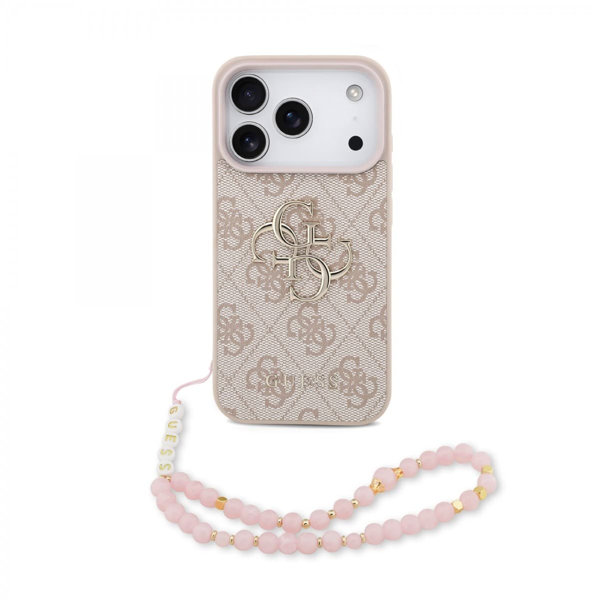Zadní kryt Guess PU 4G Metal Logo Strap pro iPhone 17 Pro Pink - náhled 1