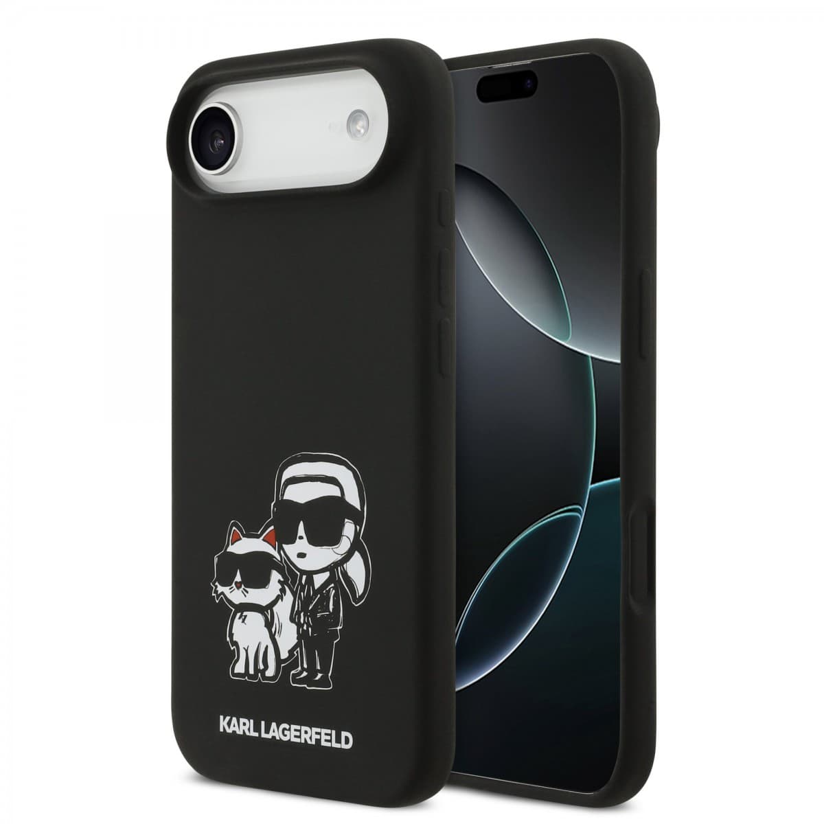 Zadní kryt Karl Lagerfeld Liquid Silicone K&amp;CH Sketch MagSafe pro iPhone 17 Air Black - náhled 1