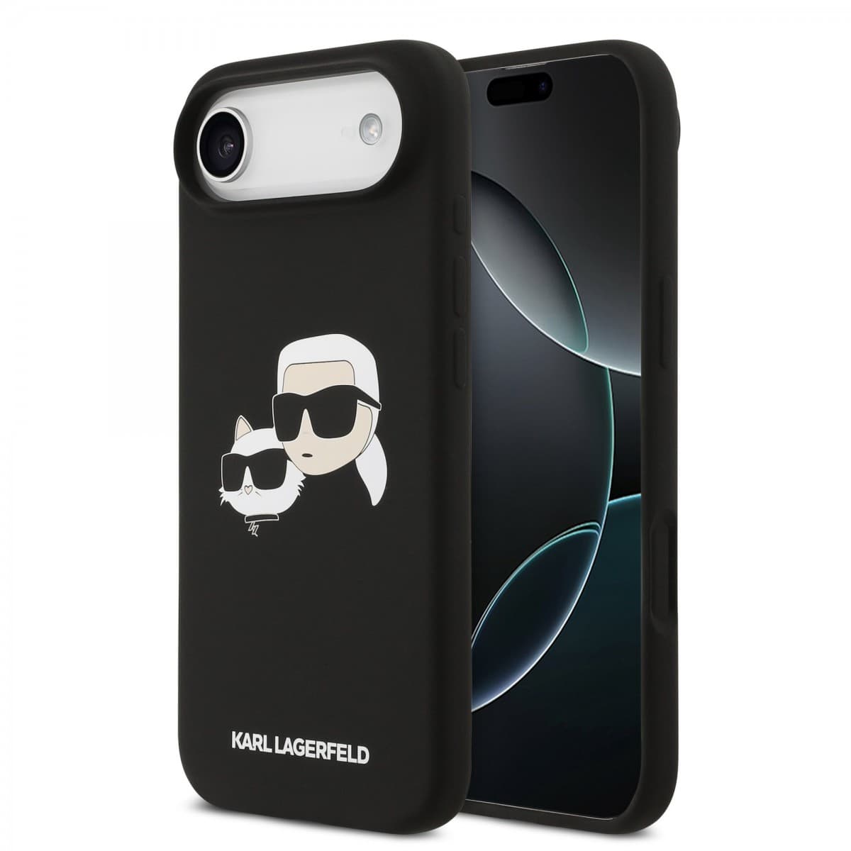 Zadní kryt Karl Lagerfeld Liquid Silicone Double Heads MagSafe pro iPhone 17 Air Black - náhled 1