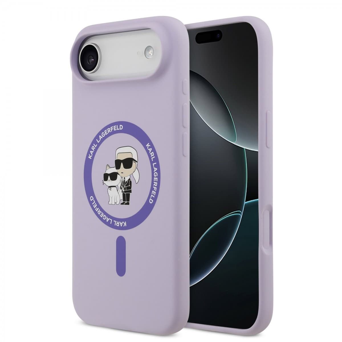 Zadní kryt Karl Lagerfeld Liquid Silicone Karl and Choupette MagSafe pro iPhone 17 Air Purple - náhled 1