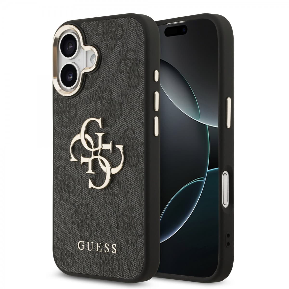 Zadní kryt Guess PU Leather 4G Metal Logo Gold Frame MagSafe pro iPhone 17 Black - náhled 1