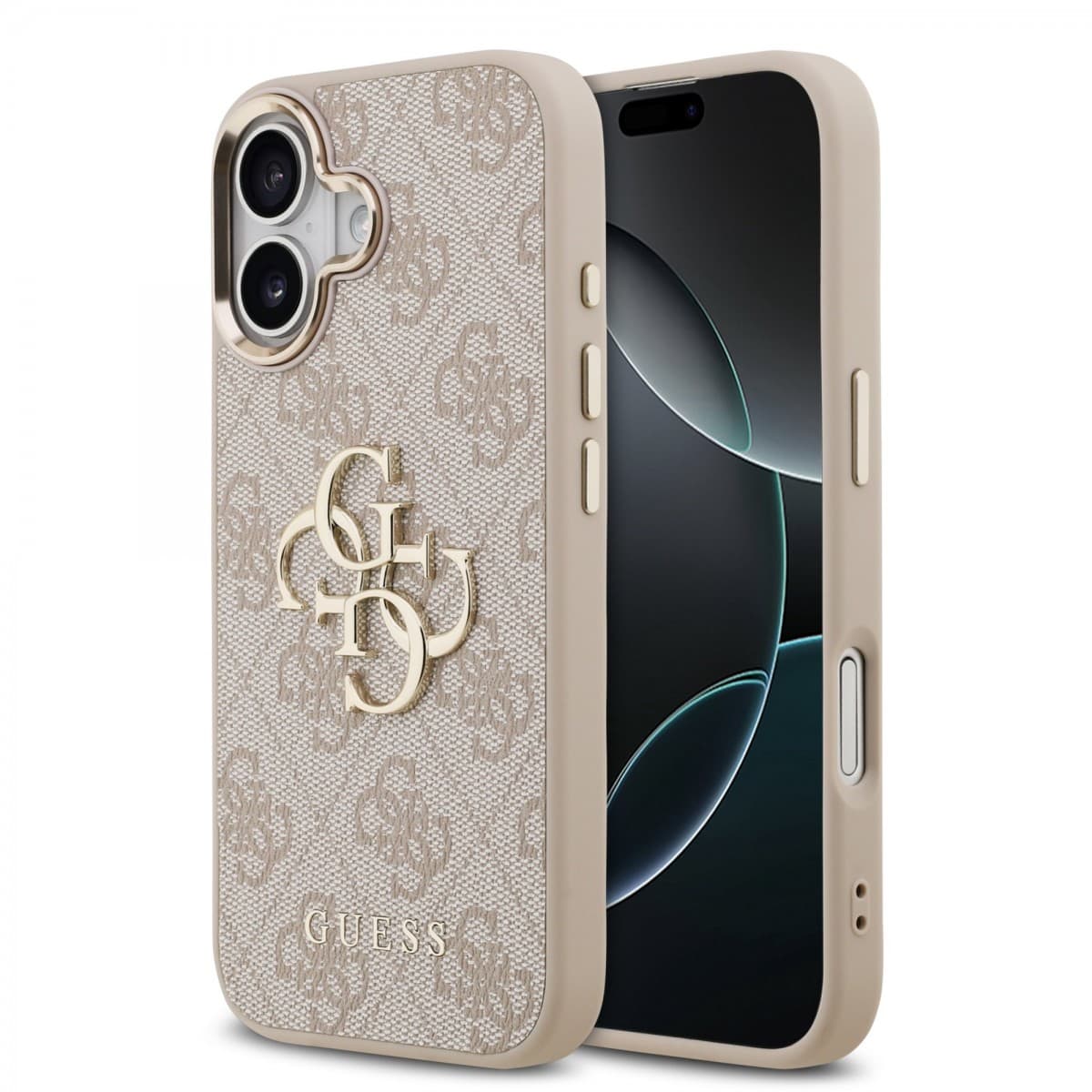 Zadní kryt Guess PU Leather 4G Metal Logo Gold Frame MagSafe pro iPhone 17 Pink - náhled 1