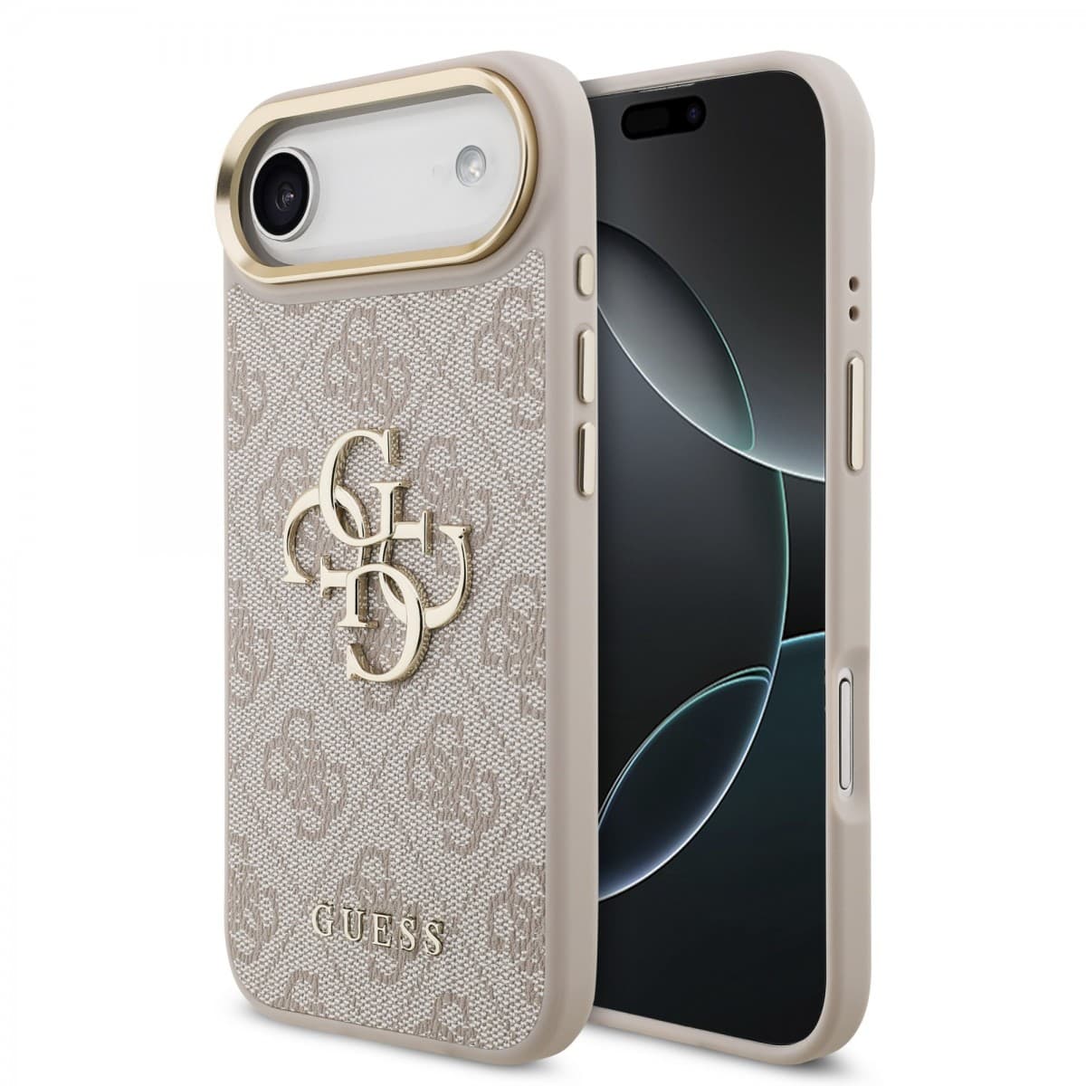 Zadní kryt Guess PU Leather 4G Metal Logo Gold Frame MagSafe pro iPhone 17 Air Pink - náhled 1