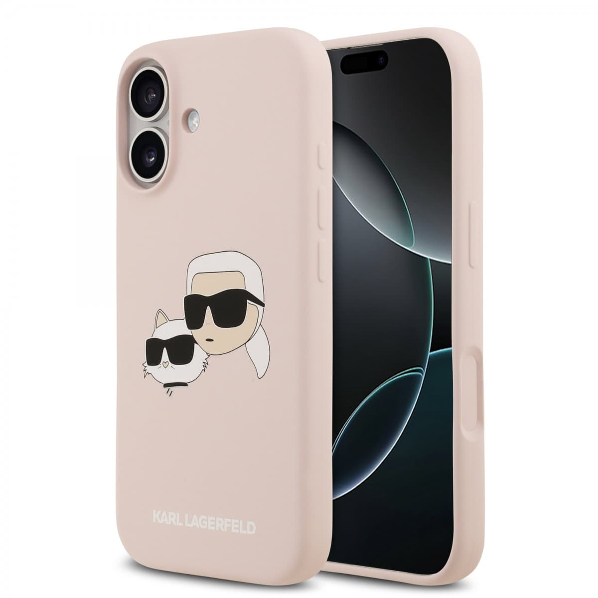 Zadní kryt Karl Lagerfeld Liquid Silicone Double Heads MagSafe pro iPhone 17 Pink - náhled 1
