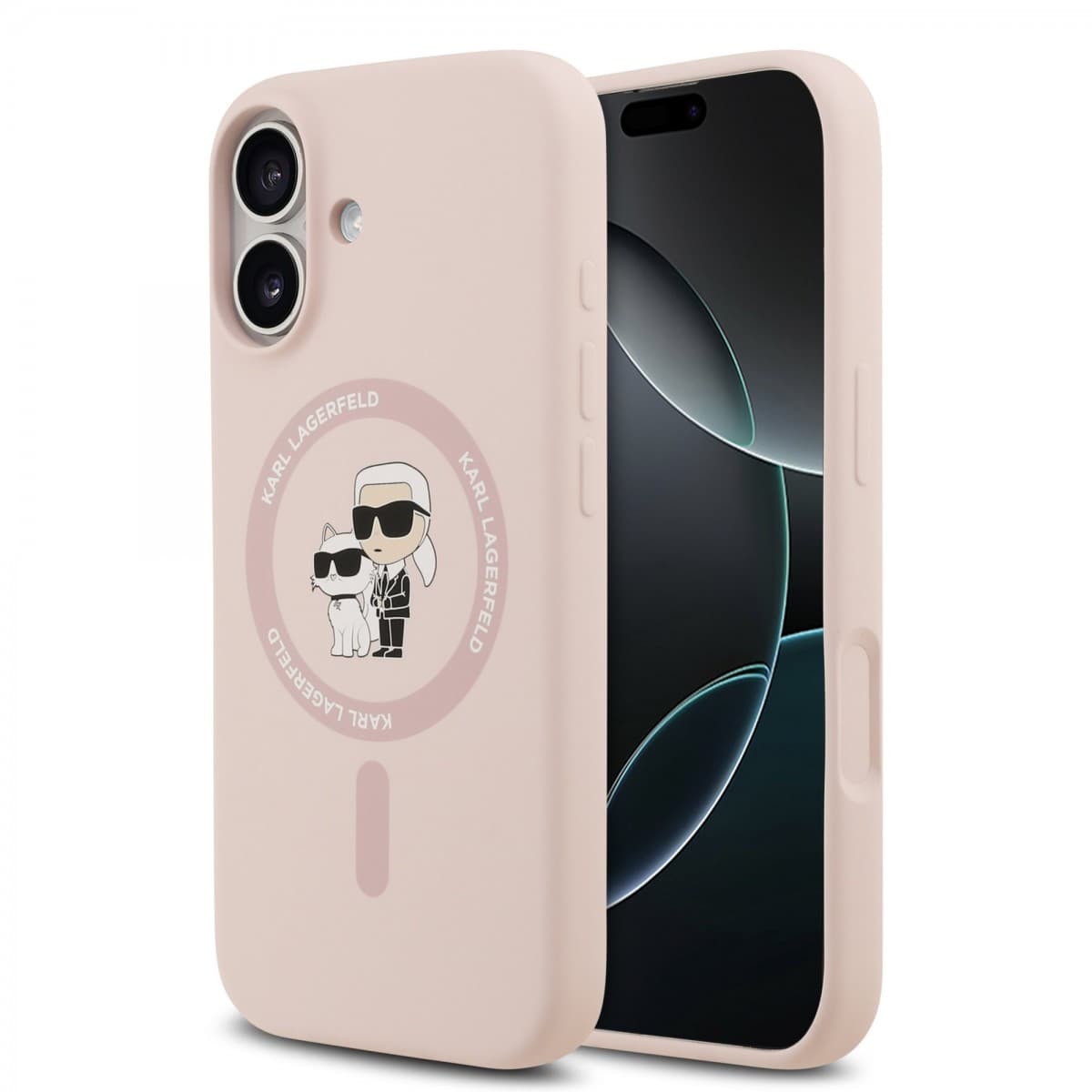 Zadní kryt Karl Lagerfeld Liquid Silicone Karl and Choupette MagSafe pro iPhone 17 Pink - náhled 1