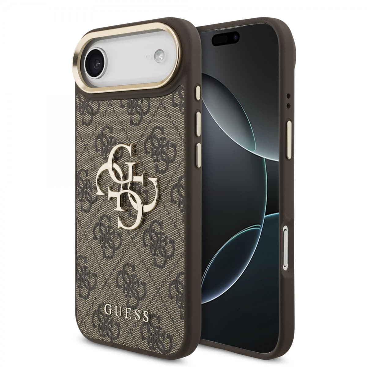 Zadní kryt Guess PU Leather 4G Metal Logo Gold Frame MagSafe pro iPhone 17 Air Brown - náhled 1