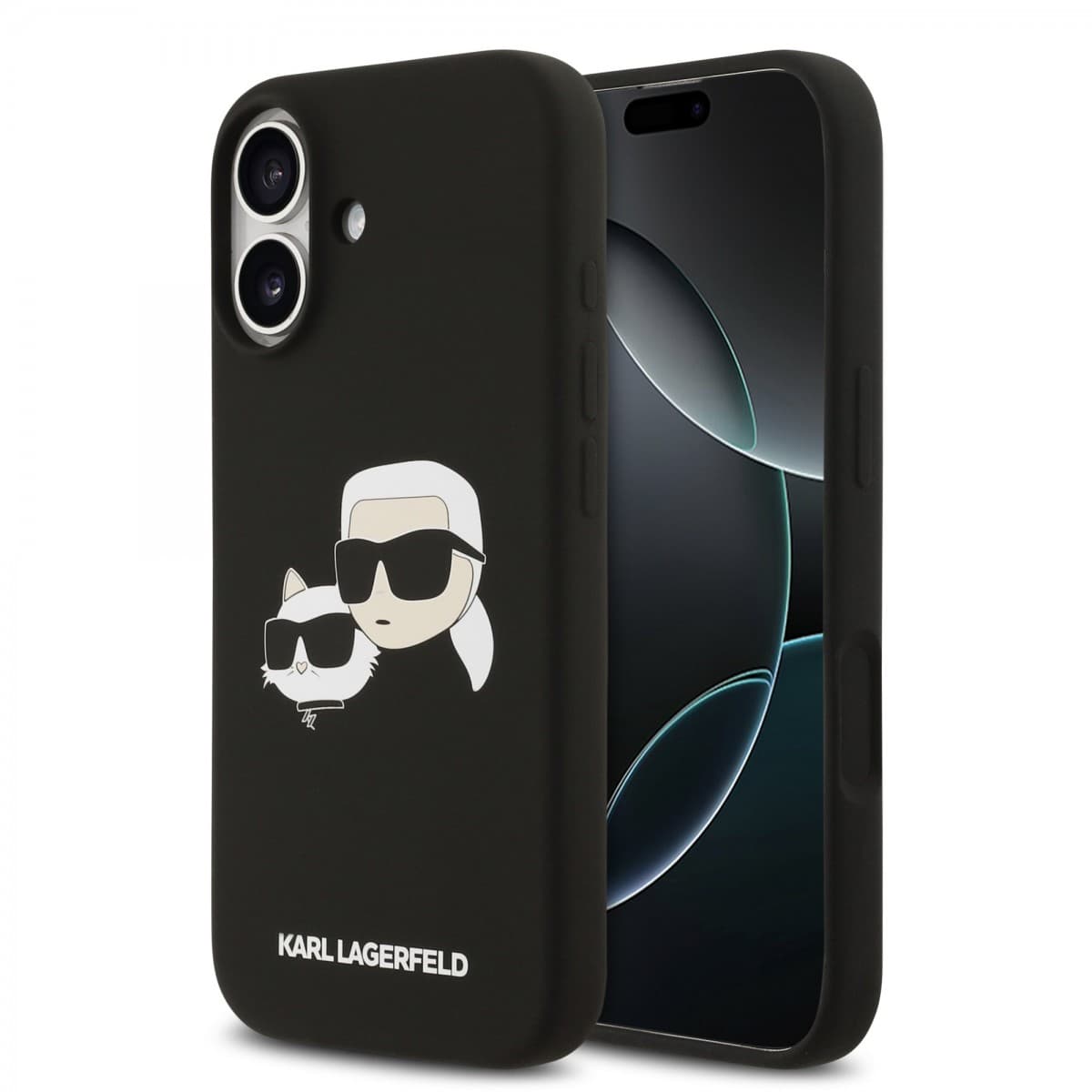 Zadní kryt Karl Lagerfeld Liquid Silicone Double Heads MagSafe pro iPhone 17 Black - náhled 1