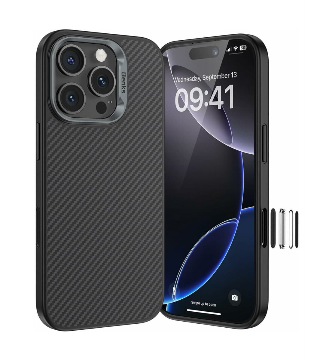 Zadní kryt Benks Magnetic Armor Pro Kevlar Metal Frame 600D (AD66) pro iPhone 16 Pro Max black - náhled 1