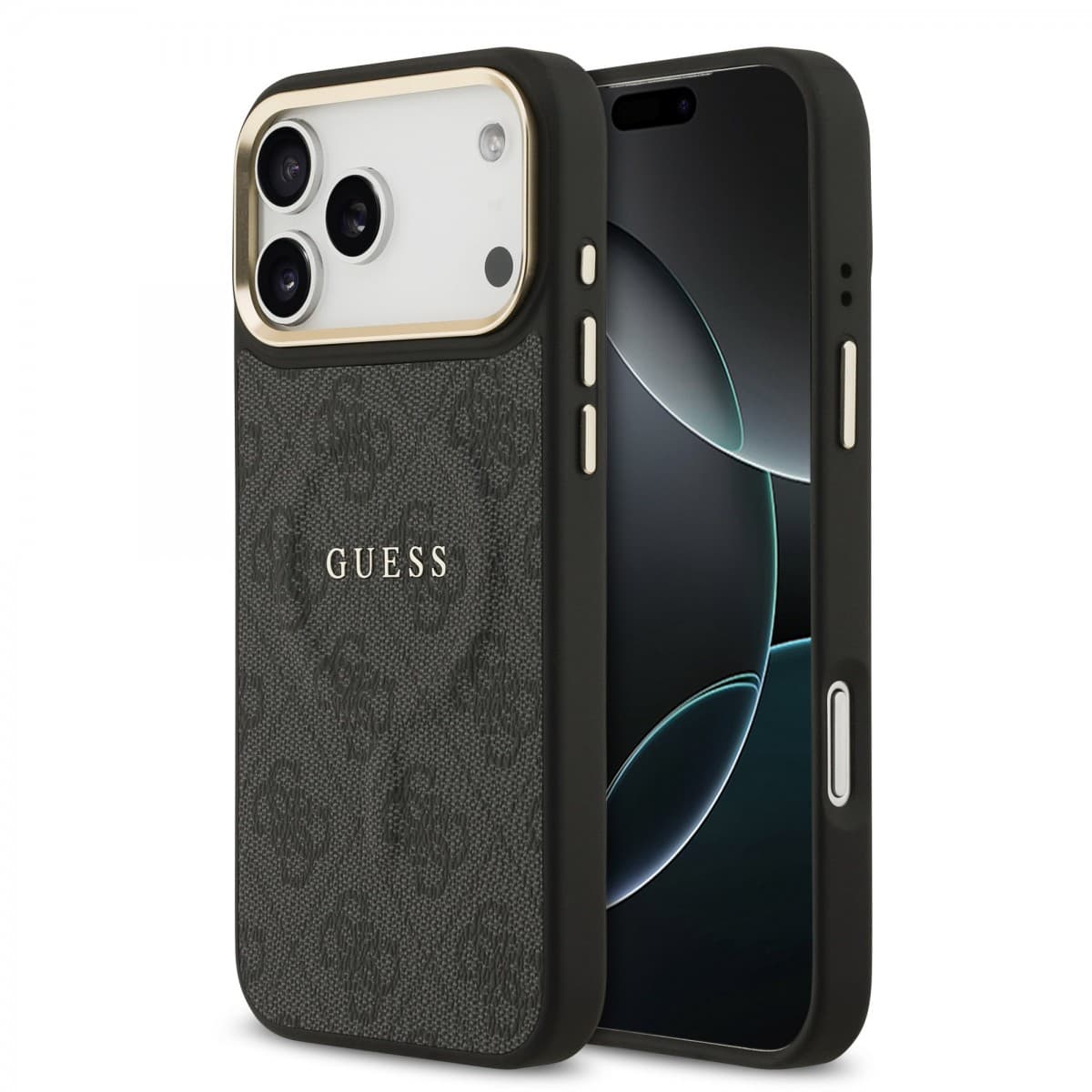 Zadní kryt Guess PU Leather 4G Gold Frame MagSafe pro iPhone 17 Pro Max Black - náhled 1