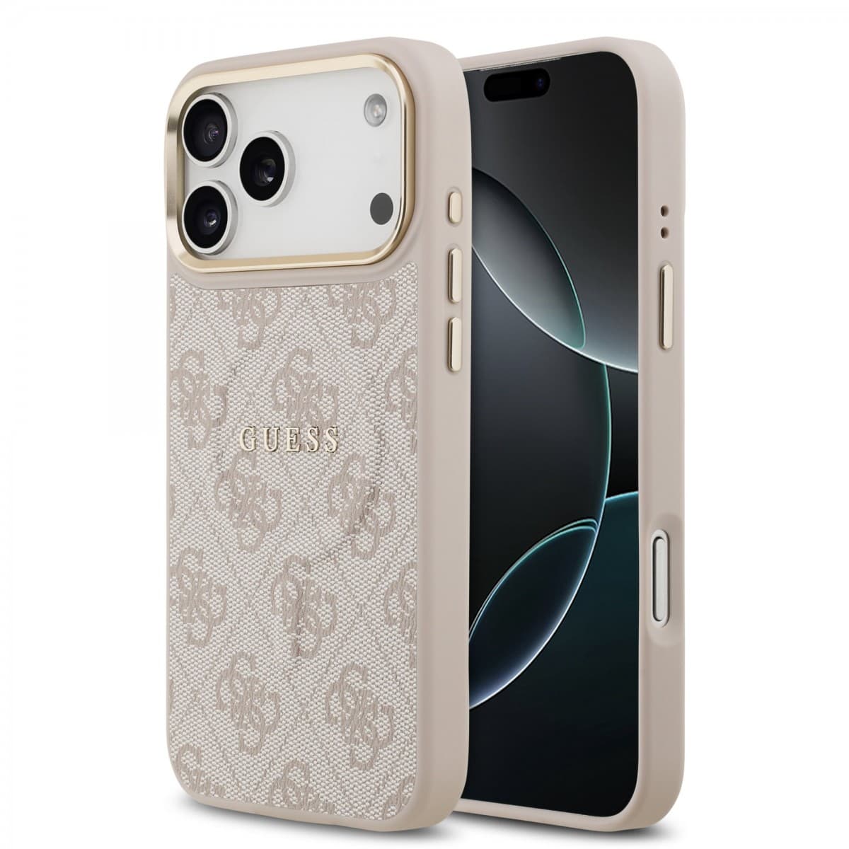 Zadní kryt Guess PU Leather 4G Gold Frame MagSafe pro iPhone 17 Pro Max Pink - náhled 1