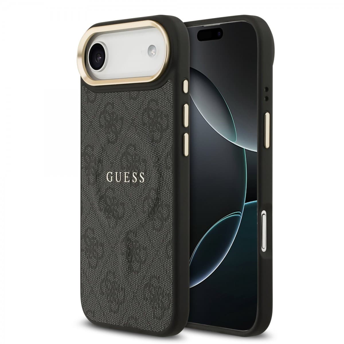 Zadní kryt Guess PU Leather 4G Gold Frame MagSafe pro iPhone 17 Air Black - náhled 1