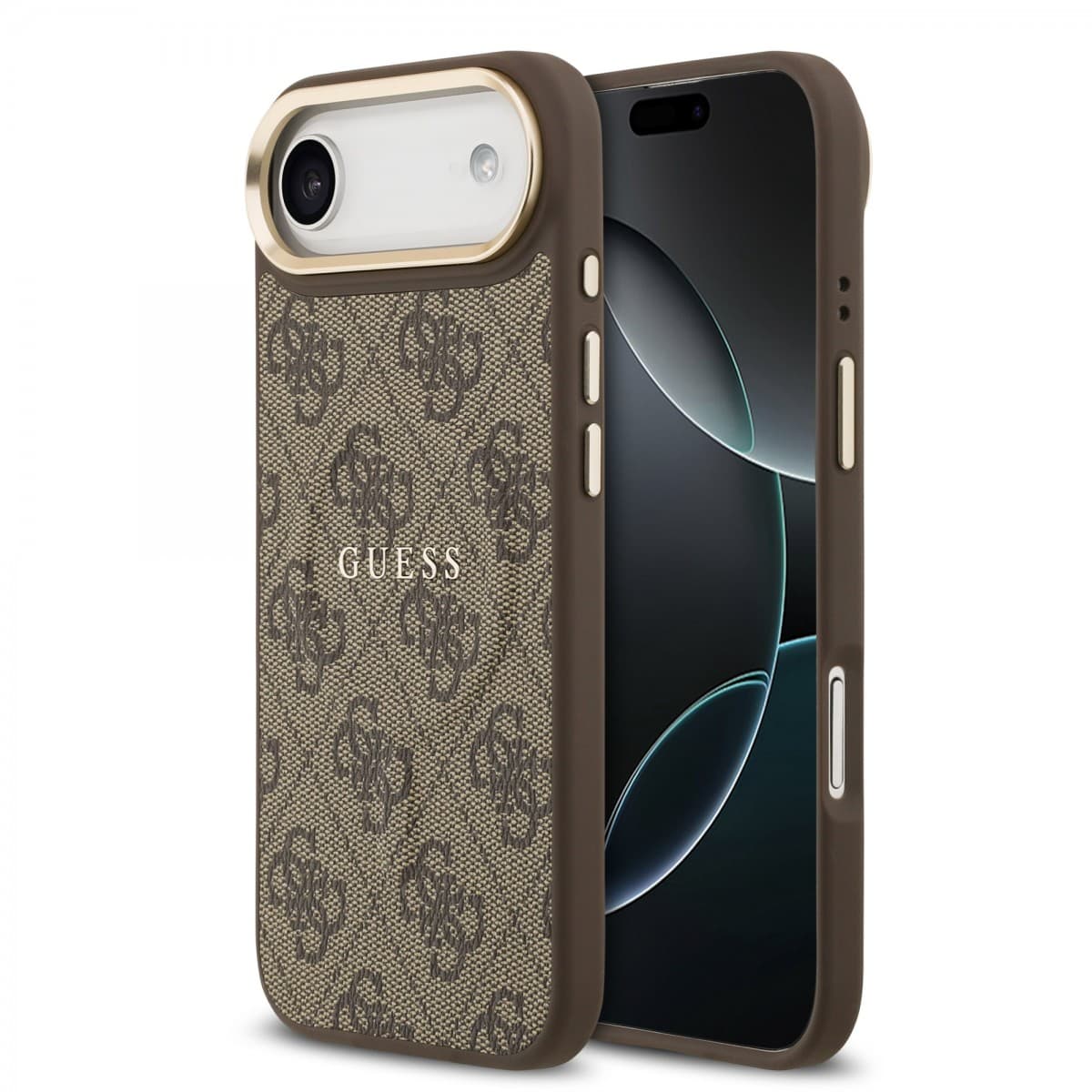 Zadní kryt Guess PU Leather 4G Gold Frame MagSafe pro iPhone 17 Air Brown - náhled 1