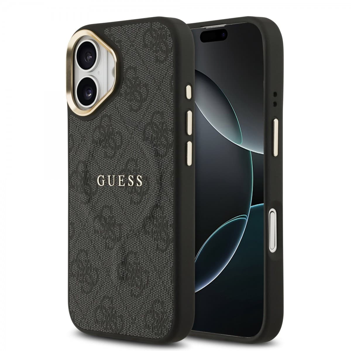 Zadní kryt Guess PU Leather 4G Gold Frame MagSafe pro iPhone 17 Black - náhled 1